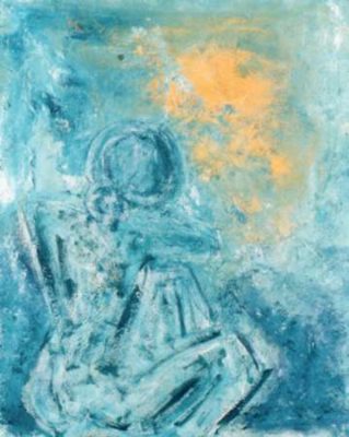 A painting of an astronaut in space
